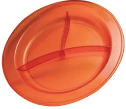 SAINT ROMAIN Assiette à 3 compartiments rond orange copolyester Ø 23,5 cm Vaisselle Copolyester New