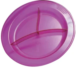 Assiette à 3 compartiments rond rouge copolyester Ø 23,5 cm Vaisselle Copolyester - SAINT ROMAIN Hot