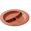 SAINT ROMAIN Assiette à 3 compartiments rond terracotta fibre végétale Ø 23,5 cm Liliroc Discount