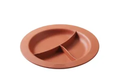 SAINT ROMAIN Assiette à 3 compartiments rond terracotta fibre végétale Ø 23,5 cm Liliroc Discount