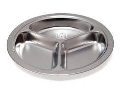 Assiette à 3 compartiments rond argent inox Ø 24 cm Inox - PLASTOREX Best