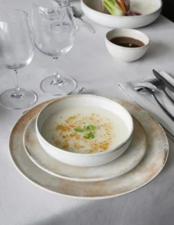 Assiette coupe creuse beige grès émaillé Ø 17 cm Sahara - ACCOLADE Clearance