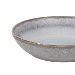 PRO.MUNDI Assiette coupe creuse rond bleu glacier grès émaillé Ø 22 cm Snow Discount