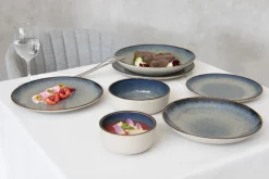 Assiette coupe creuse rond bleu foncé porcelaine Ø 23 cm Seablue - ACCOLADE Best