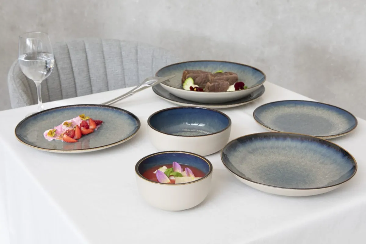 Assiette coupe creuse rond bleu foncé porcelaine Ø 23 cm Seablue - ACCOLADE Best