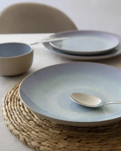 ACCOLADE Assiette coupe creuse rond bleu porcelaine Ø 23 cm Azure