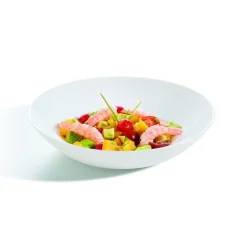 LUMINARC Assiette coupe creuse rond blanc verre opal Ø 20 cm Diwali Best