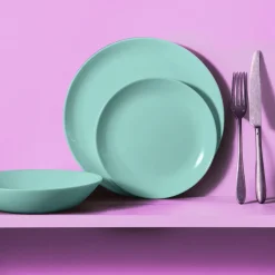 Assiette coupe creuse rond bleu verre opal Ø 20 cm Diwali - LUMINARC New