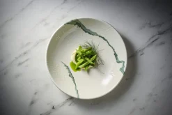 Assiette coupe creuse rond bleu porcelaine vitrifiée Ø 24,8 cm Inked Tide Accents - CHURCHILL Discount