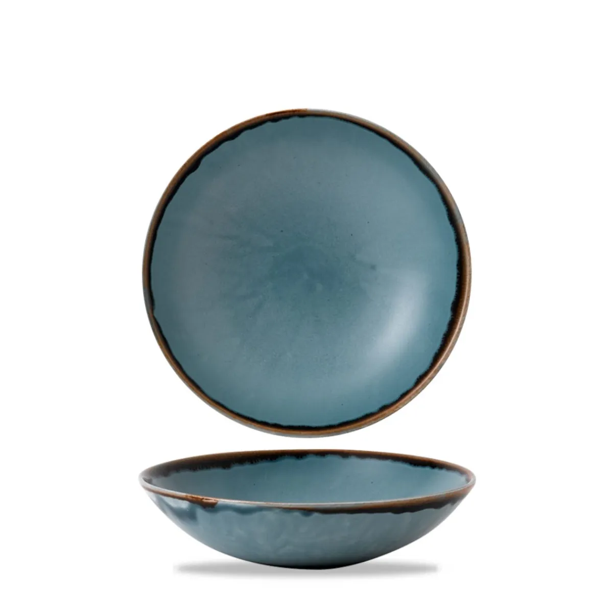 DUDSON Assiette coupe creuse rond bleu porcelaine vitrifiée Ø 18,2 cm Harvest Best