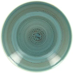 Assiette coupe creuse rond bleu porcelaine vitrifiée Ø 25,9 cm Twirl - RAK New