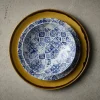 DUDSON Assiette coupe creuse rond bleu porcelaine vitrifiée Ø 24,8 cm Porto Outlet