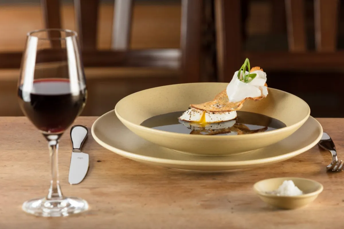 RAK Assiette coupe creuse rond brun porcelaine vitrifiée Ø 22,2 cm Genesis Discount