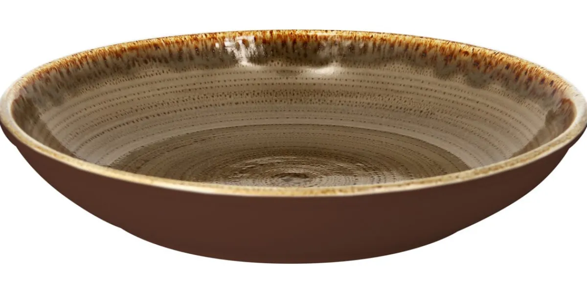 RAK Assiette coupe creuse rond brun porcelaine vitrifiée Ø 36,2 cm Twirl Online