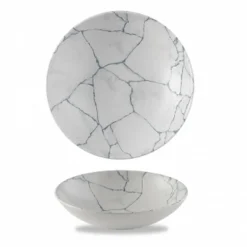 CHURCHILL Assiette coupe creuse rond gris porcelaine vitrifiée Ø 18,2 cm Kintsugi Pearl Grey
