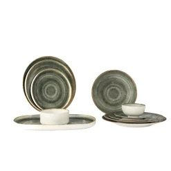 PRO.MUNDI Assiette coupe creuse rond gris anthracite porcelaine Ø 21,5 cm Terra Best