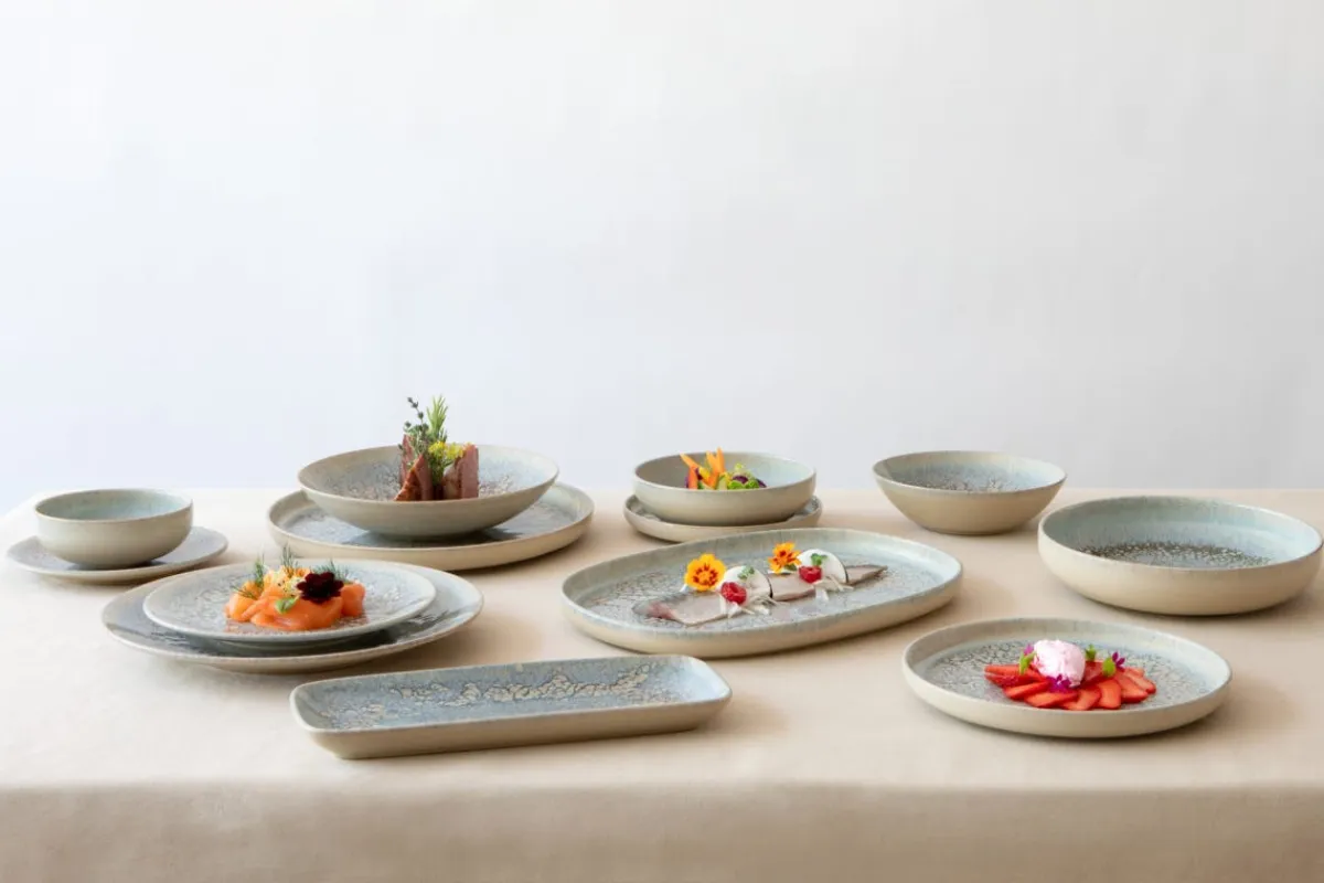 ACCOLADE Assiette coupe creuse rond gris grès émaillé Ø 17 cm Tropic Outlet