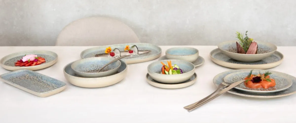 ACCOLADE Assiette coupe creuse rond gris grès émaillé Ø 17 cm Tropic Outlet