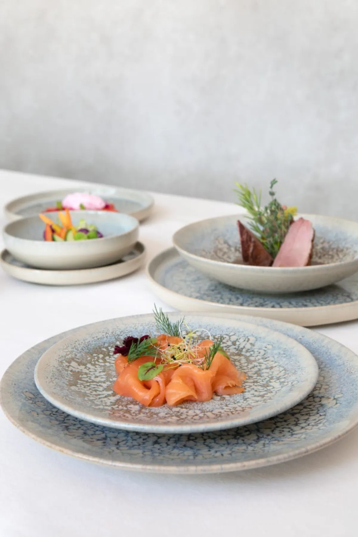 Assiette coupe creuse rond gris grès émaillé Ø 22 cm Tropic - ACCOLADE Best
