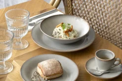 Assiette coupe creuse rond gris bleu porcelaine Ø 18 cm Serena - PRO.MUNDI Discount