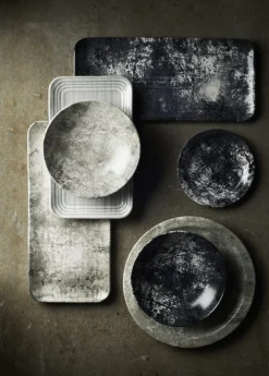 DUDSON Assiette coupe creuse rond gris porcelaine vitrifiée Ø 27,8 cm Urban Discount