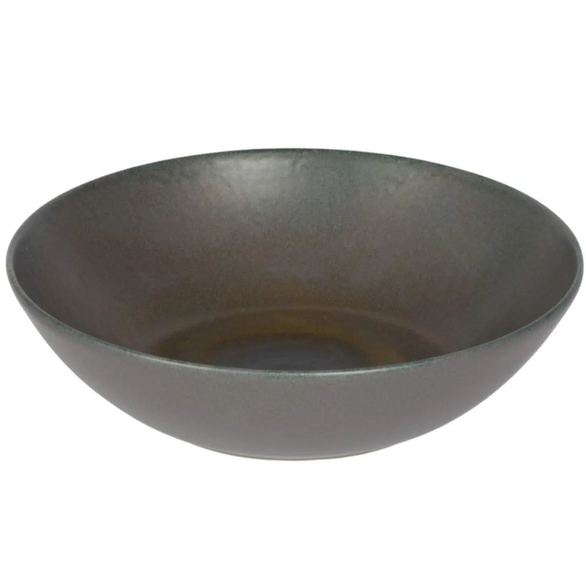 Assiette coupe creuse rond gris brun grès émaillé Ø 17 cm Enigma - ACCOLADE