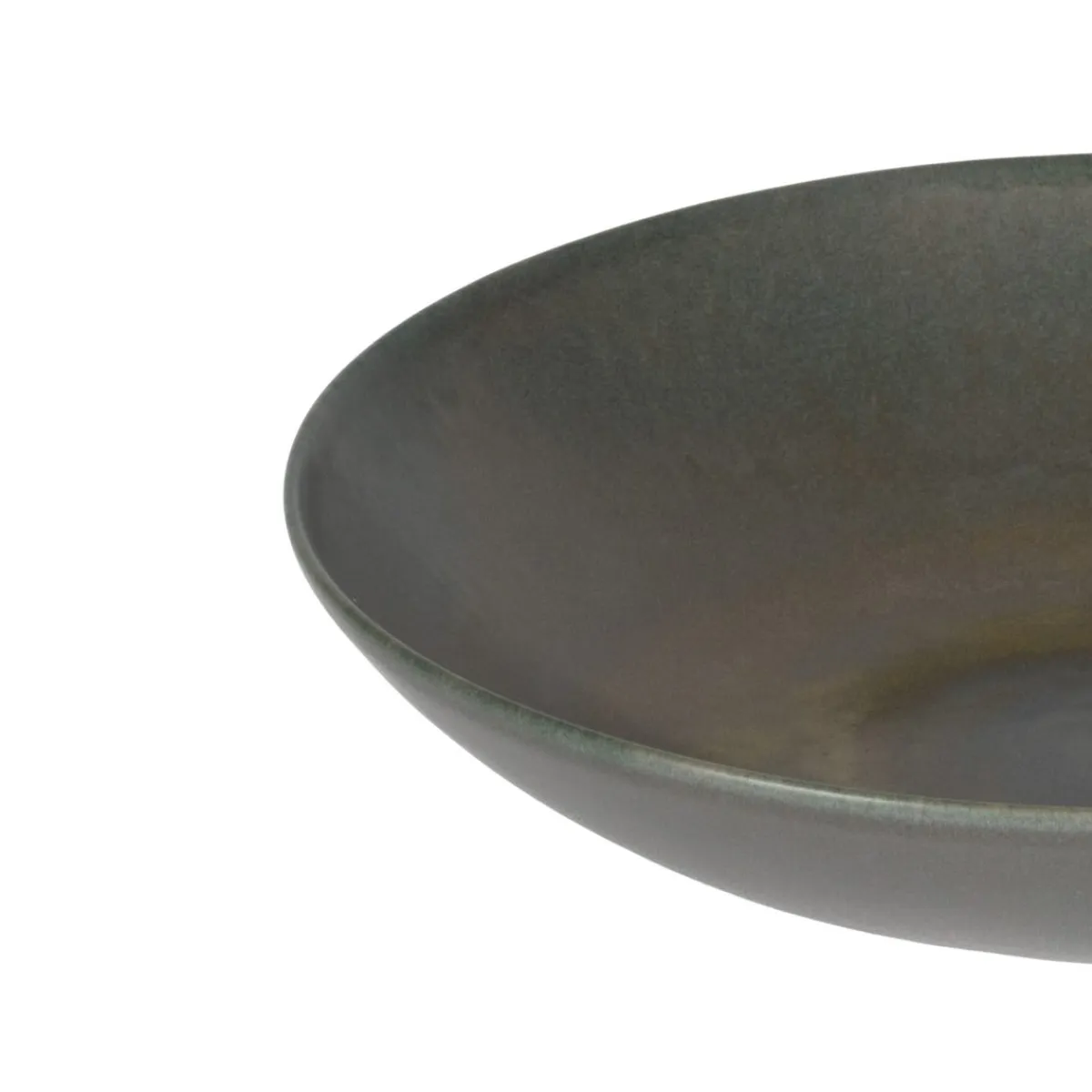 ACCOLADE Assiette coupe creuse rond gris brun grès émaillé Ø 22 cm Enigma Sale
