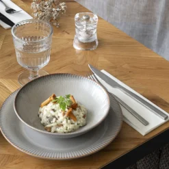 Assiette coupe creuse rond gris bleu porcelaine Ø 23,5 cm Serena - PRO.MUNDI New