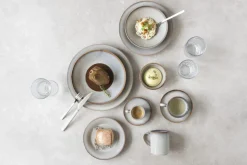 Assiette coupe creuse rond gris bleu porcelaine Ø 23,5 cm Serena - PRO.MUNDI New