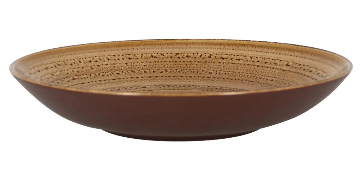 RAK Assiette coupe creuse rond marron porcelaine vitrifiée Ø 25,9 cm Twirl Clearance