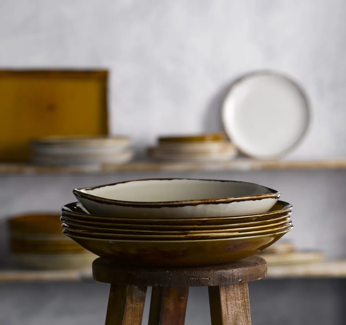 Assiette coupe creuse rond marron porcelaine vitrifiée Ø 18,2 cm Harvest - DUDSON Clearance