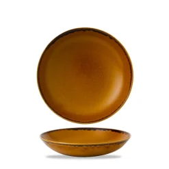 Assiette coupe creuse rond marron porcelaine vitrifiée Ø 18,2 cm Harvest - DUDSON Clearance
