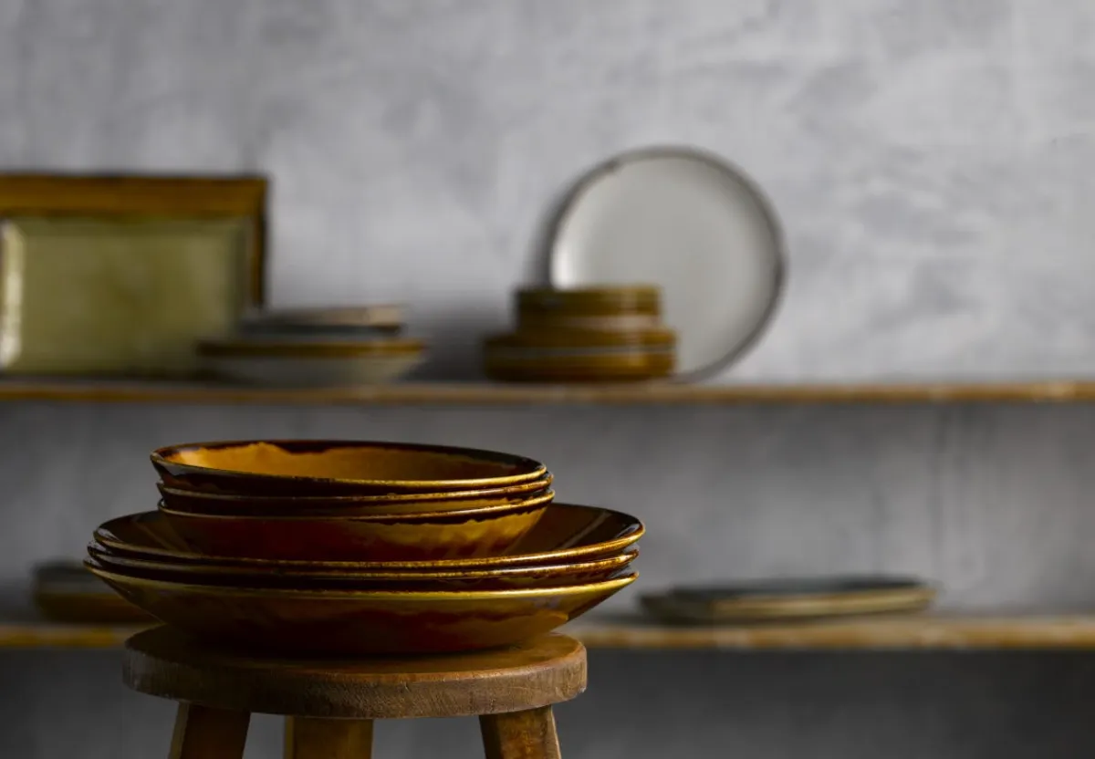 Assiette coupe creuse rond marron porcelaine vitrifiée Ø 18,2 cm Harvest - DUDSON Clearance