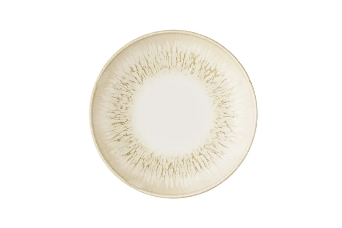 CHURCHILL Assiette coupe creuse rond Natural porcelaine vitrifiée Ø 24,8 cm Inked Lume New