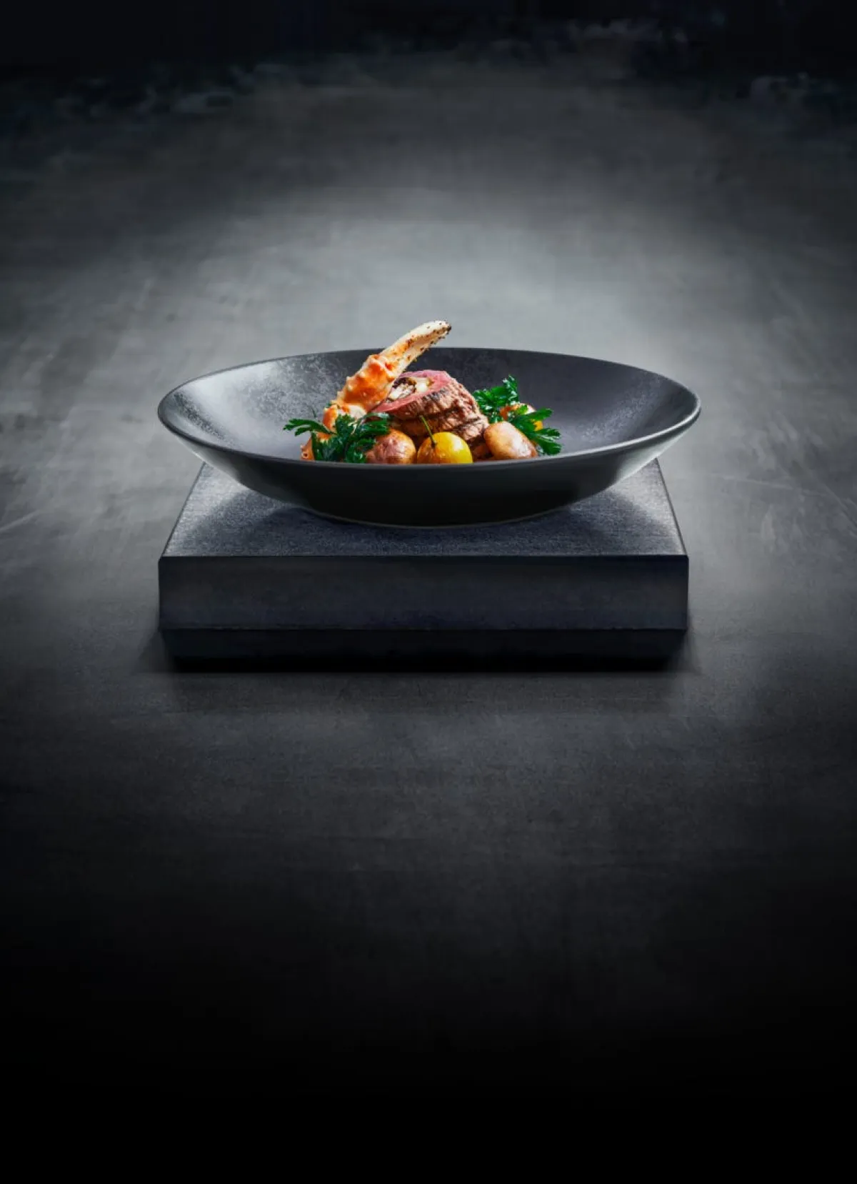 RAK Assiette coupe creuse rond noir porcelaine vitrifiée Ø 22,2 cm Karbon Sale