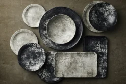 DUDSON Assiette coupe creuse rond noir porcelaine vitrifiée Ø 18,2 cm Urban Clearance
