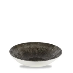 CHURCHILL Assiette coupe creuse rond noir porcelaine vitrifiée Ø 24,8 cm Stone Quartz Best