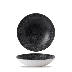 Assiette coupe creuse rond noir porcelaine vitrifiée Ø 18,2 cm Evo Origins - DUDSON Outlet