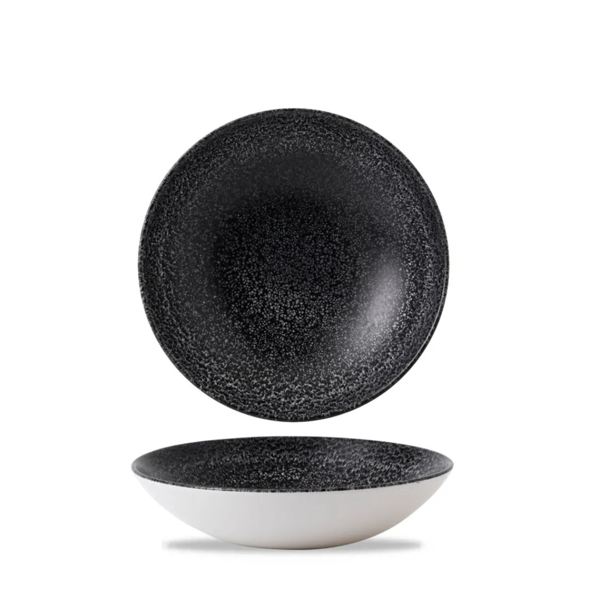 Assiette coupe creuse rond noir porcelaine vitrifiée Ø 18,2 cm Evo Origins - DUDSON Outlet