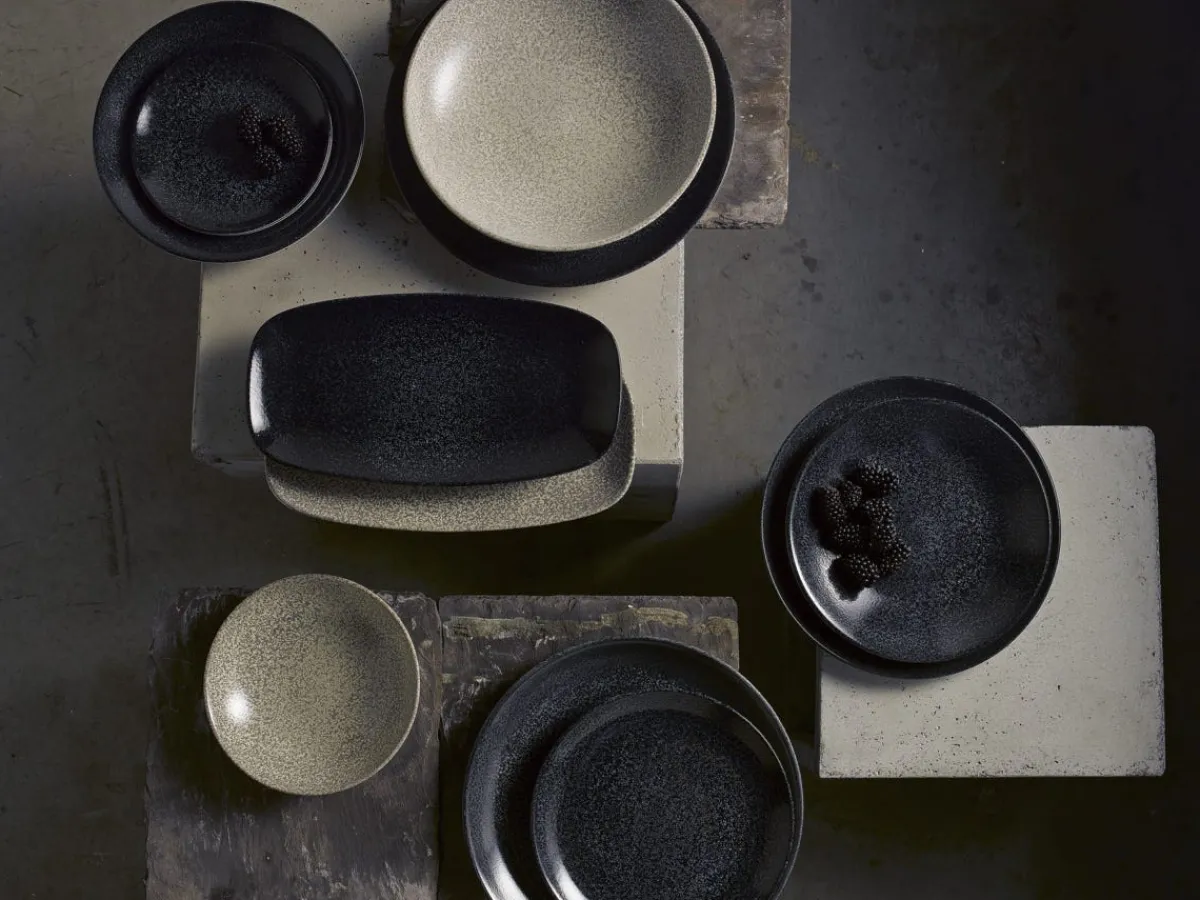 Assiette coupe creuse rond noir porcelaine vitrifiée Ø 18,2 cm Evo Origins - DUDSON Outlet