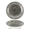 CHURCHILL Assiette coupe creuse rond Quartz Black porcelaine vitrifiée Ø 18,2 cm Kintsugi Reverse Clearance