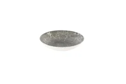 CHURCHILL Assiette coupe creuse rond Quartz Black porcelaine vitrifiée Ø 24,8 cm Kintsugi Reverse New