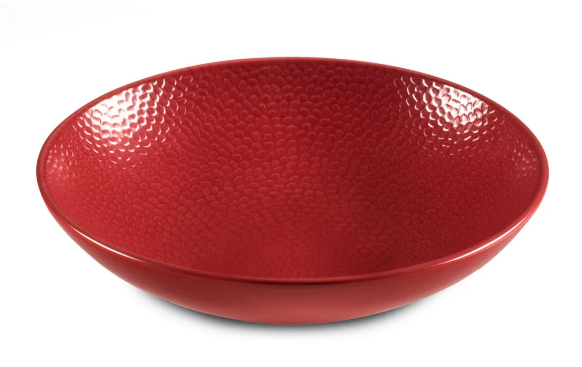 Assiette coupe creuse rond rouge grès émaillé Ø 25 cm Stone - MEDARD DE NOBLAT Clearance
