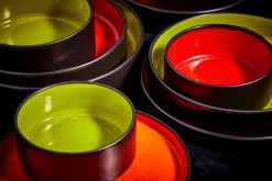 RAK Assiette coupe creuse rond rouge porcelaine vitrifiée Ø 22,2 cm Fire Online