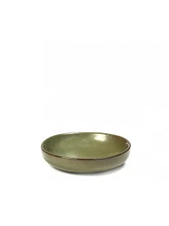 Assiette coupe creuse rond vert grès émaillé Ø 9 cm Surface - SERAX New