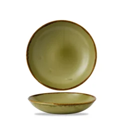 DUDSON Assiette coupe creuse rond vert porcelaine vitrifiée Ø 24,8 cm Harvest Best