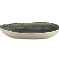 Assiette coupe creuse triangulaire Peridot porcelaine vitrifiée 27,8x22,7 cm stone Spot - RAK Discount