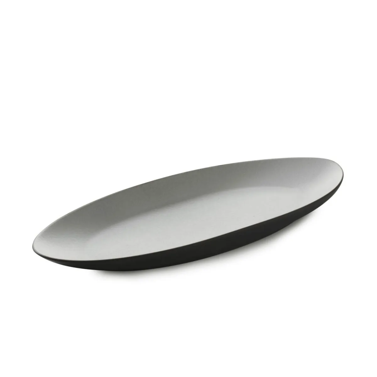 Assiette coupe à fond plat ovale poivre porcelaine culinaire 36x16 cm Equinoxe - REVOL Outlet