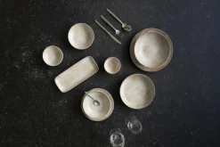 ACCOLADE Assiette coupe plate beige grès émaillé Ø 21 cm Sahara
