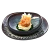 Assiette coupe plate irrégulier vert grès émaillé Ø 27 cm Gao - MEDARD DE NOBLAT